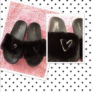 Little girls black sandals